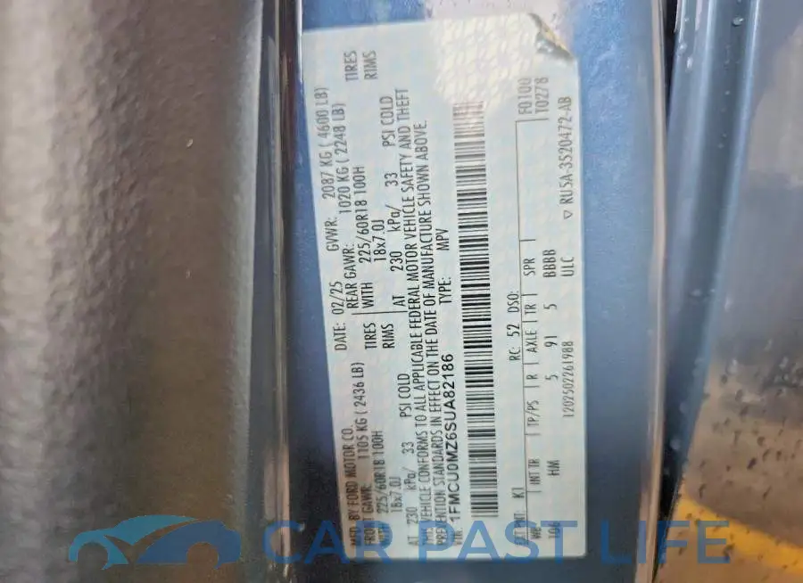 1FMCU0MZ6SUA82186# 14
