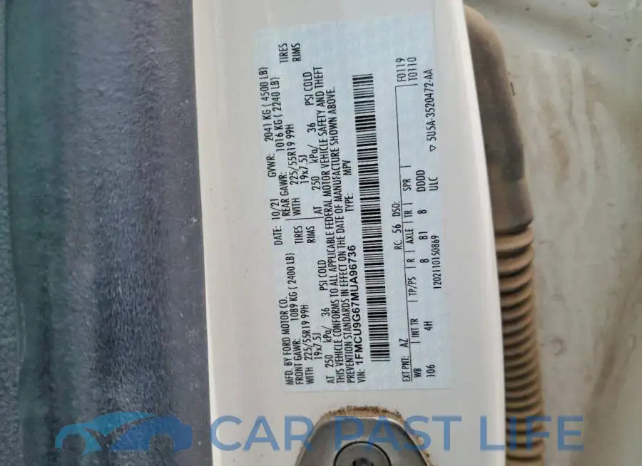 1FMCU9G67MUA96736# 13