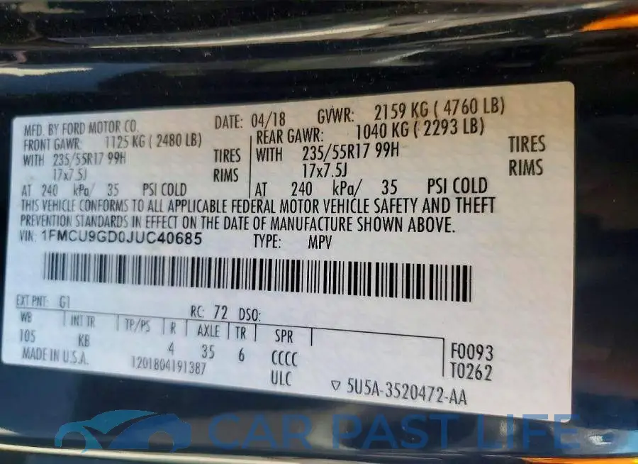 1FMCU9GD0JUC40685# 13
