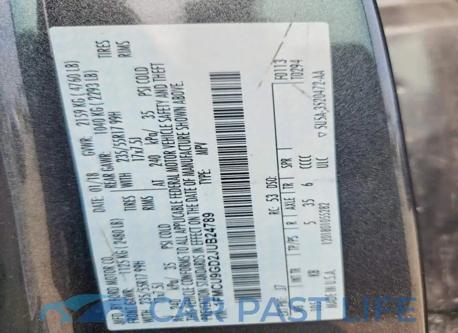 1FMCU9GD2JUB24789# 13