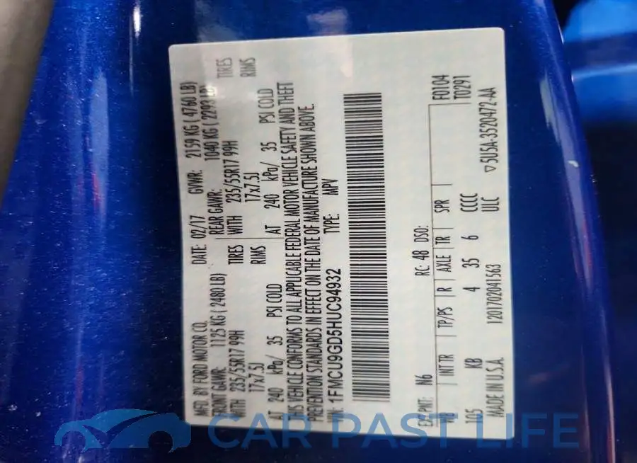 1FMCU9GD5HUC94932# 12