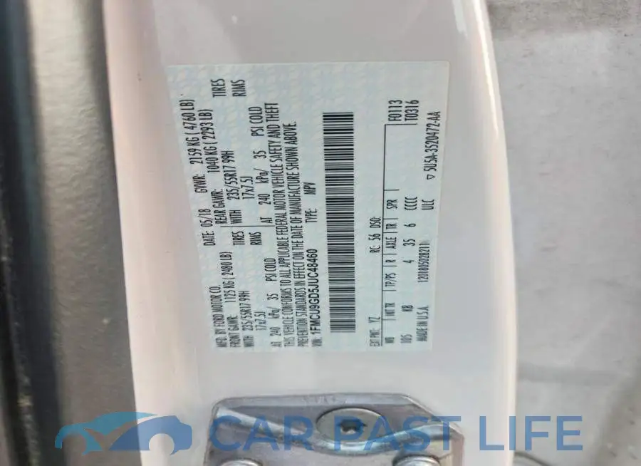 1FMCU9GD5JUC48460# 12