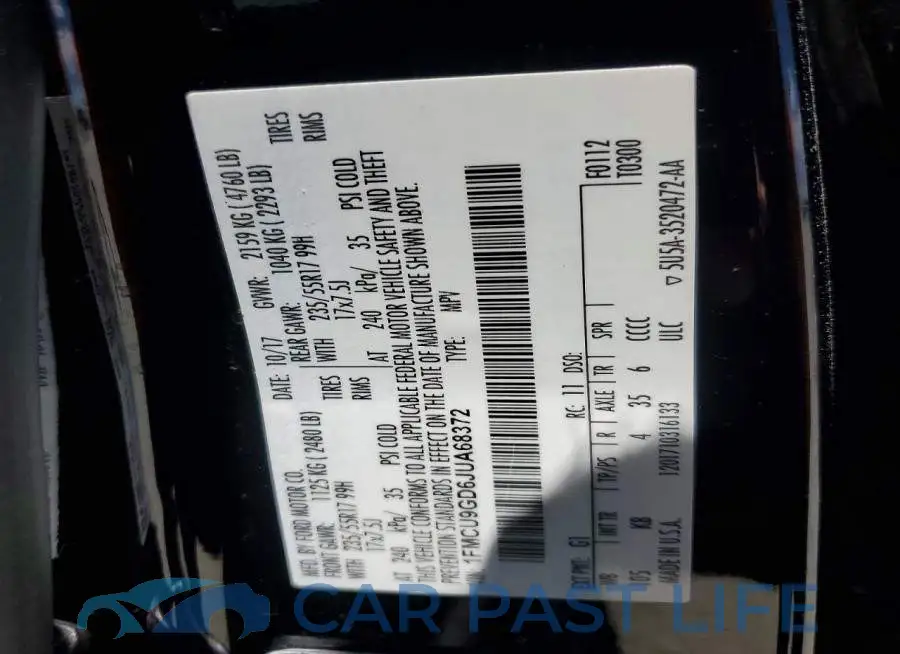 1FMCU9GD6JUA68372# 13