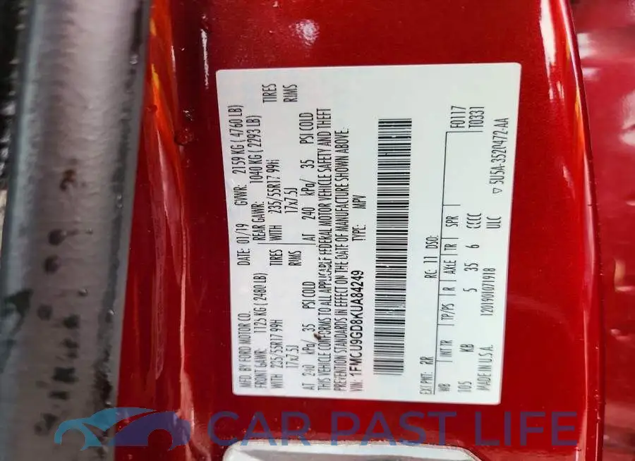 1FMCU9GD8KUA84249# 13