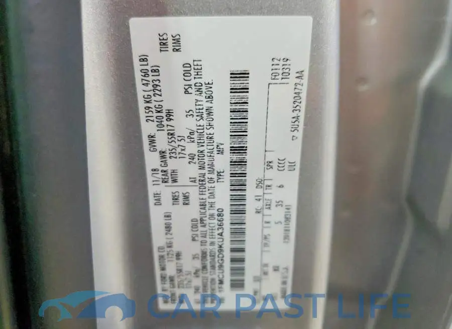 1FMCU9GD9KUA36680# 13