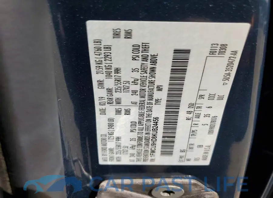 1FMCU9HD8KUB24456# 13
