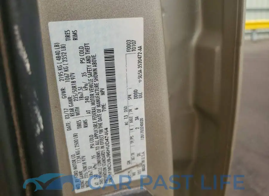 1FMCU9J96HUD47464# 13