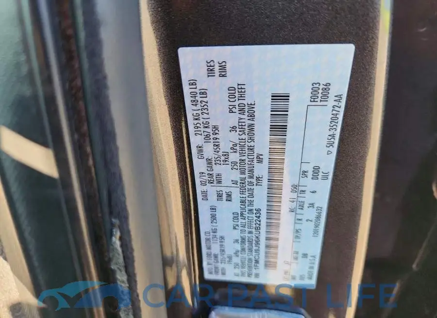 1FMCU9J96KUB22436# 14