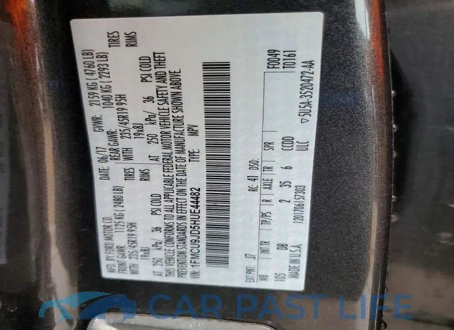 1FMCU9JD5HUE44482# 13