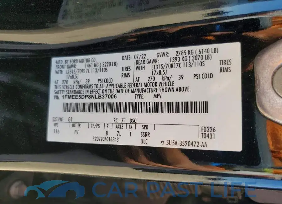 1FMEE5DP8NLB37006# 12
