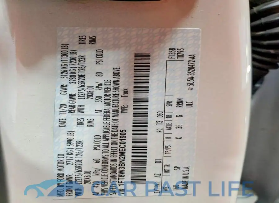 1FT8W3BN2MEC01905# 12