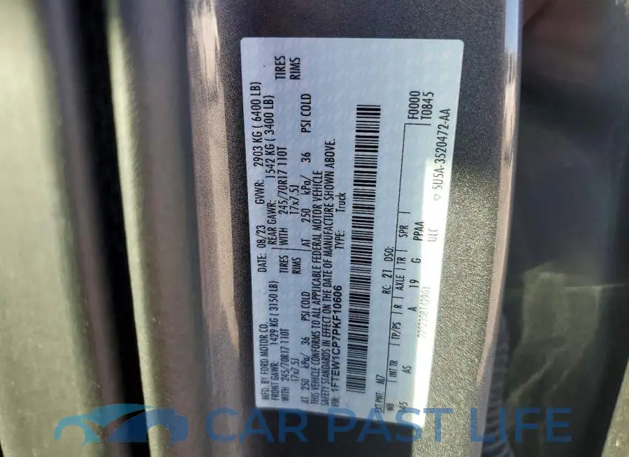 1FTEW1CP7PKF10606# 12