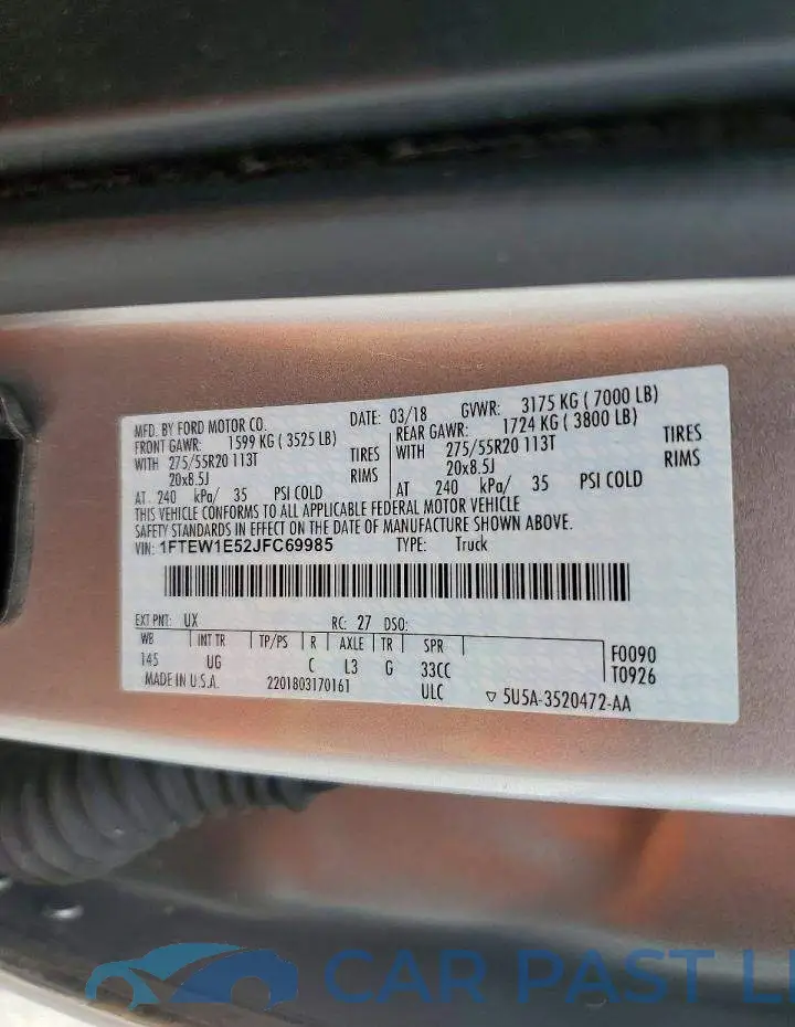 1FTEW1E52JFC69985# 12