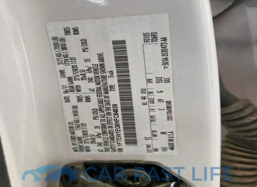 1FTEW1EG6HFC84839# 12