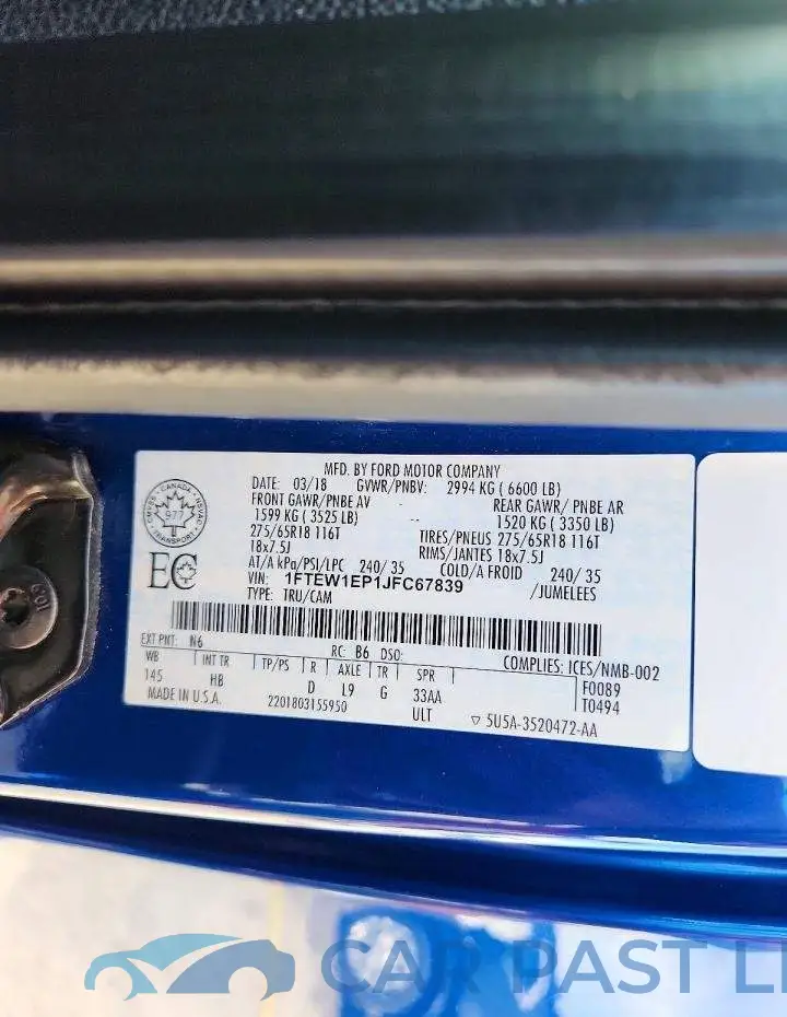 1FTEW1EP1JFC67839# 12
