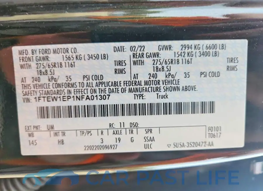 1FTEW1EP1NFA01307# 13