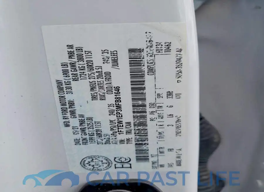 1FTEW1EP3MFB81646# 12