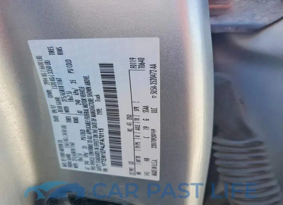 1FTEW1EP4JFA70115# 12