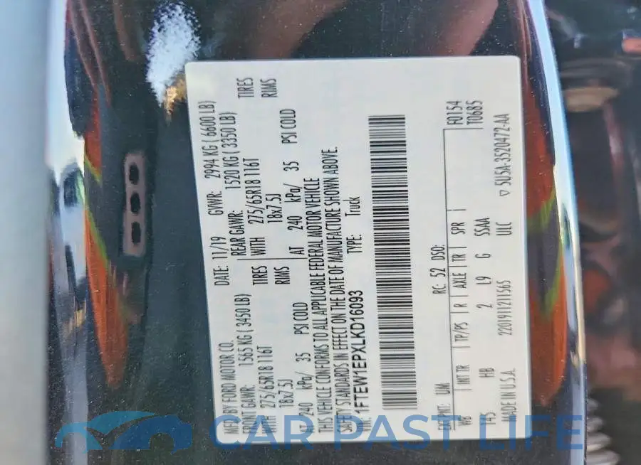1FTEW1EPXLKD16093# 12