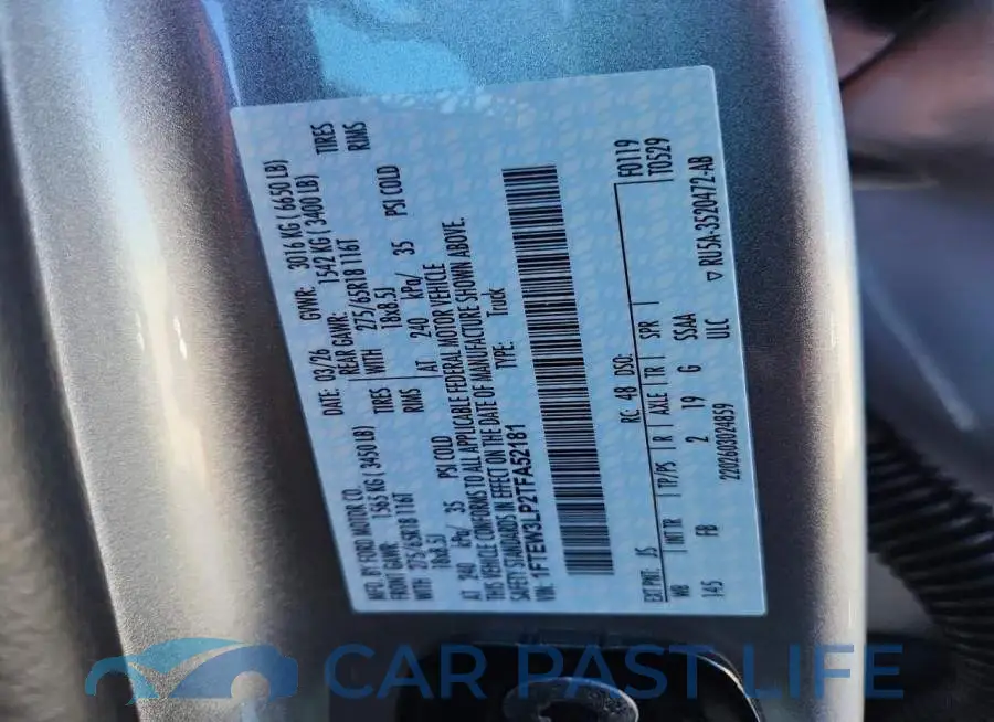 1FTEW3LP2TFA52181# 13