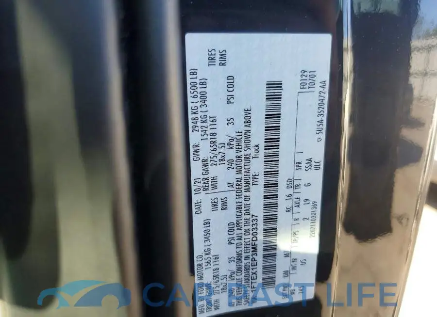 1FTEX1EP3MFD03337# 12