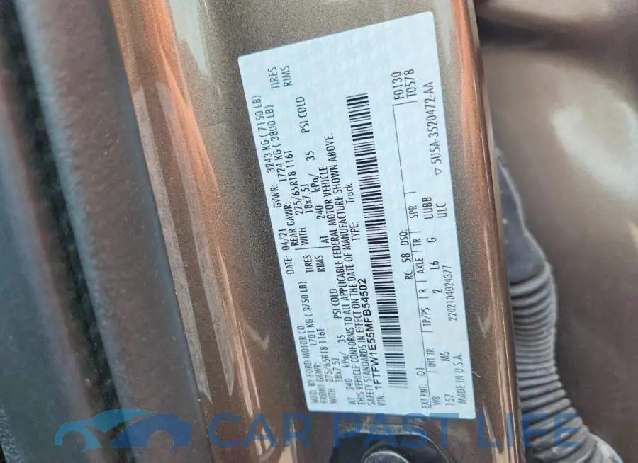 1FTFW1E55MFB54502# 12