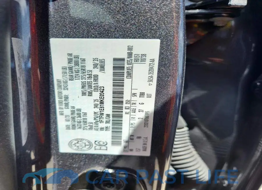 1FTFW1E81MKE09423# 12