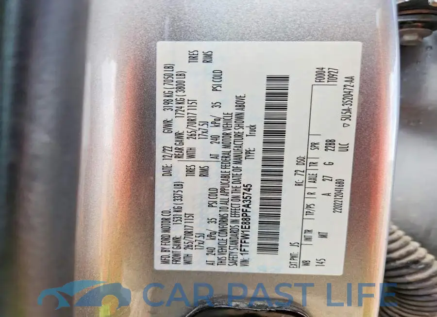 1FTFW1E88PFA35745# 12