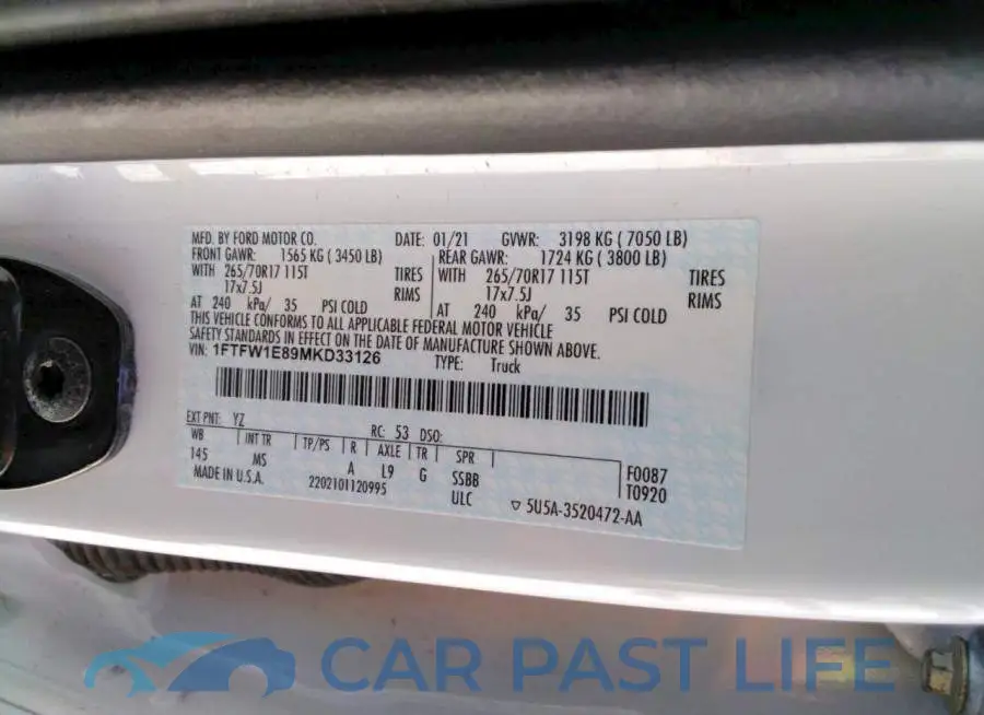 1FTFW1E89MKD33126# 12