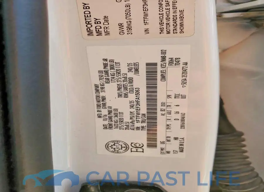 1FTFW1EF3HFA15063# 12