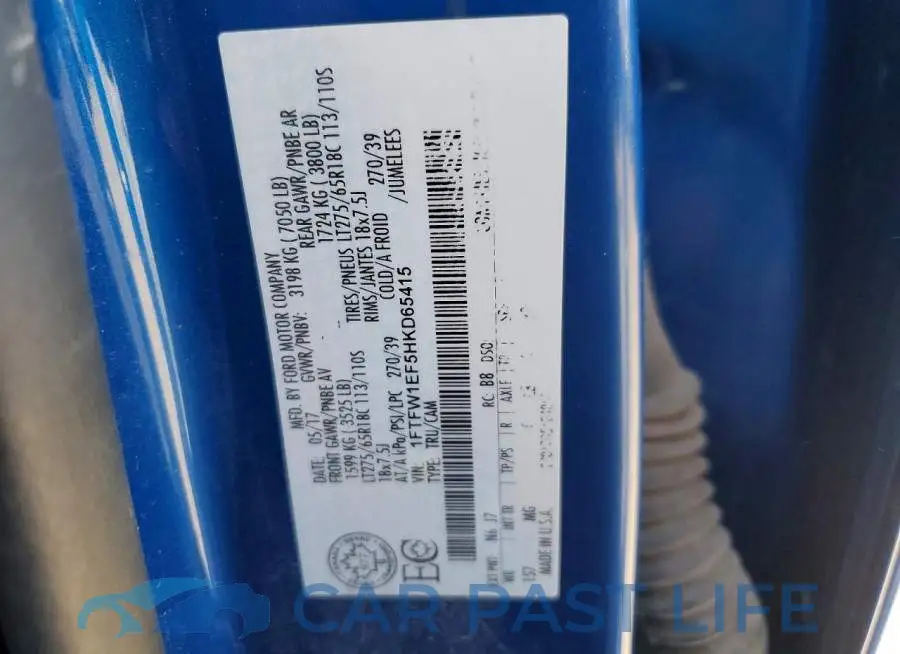 1FTFW1EF5HKD65415# 12