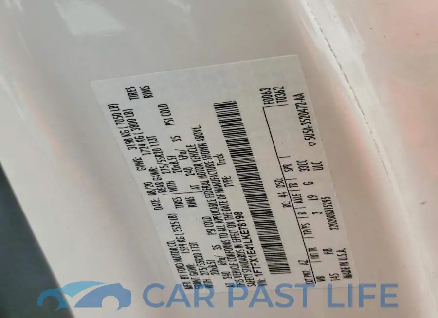 1FTFX1E41LKE78198# 12