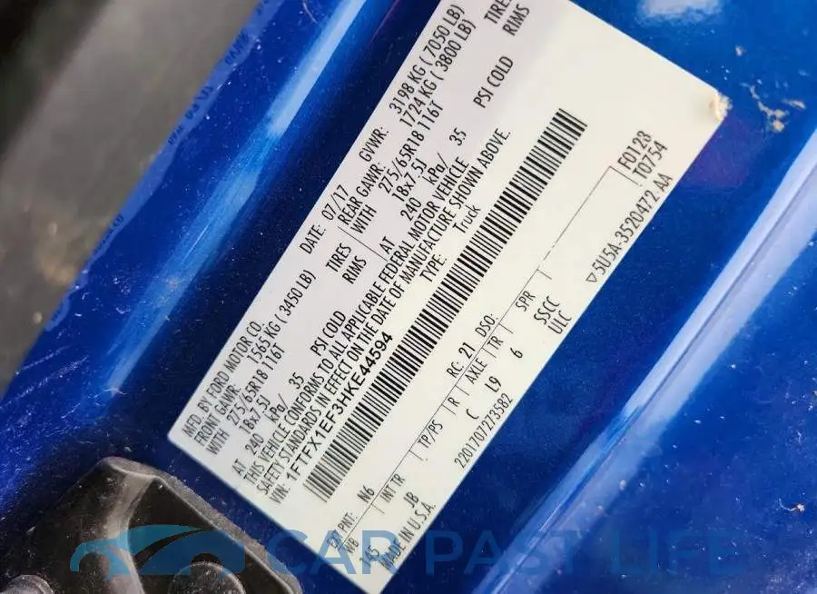 1FTFX1EF3HKE44594# 12