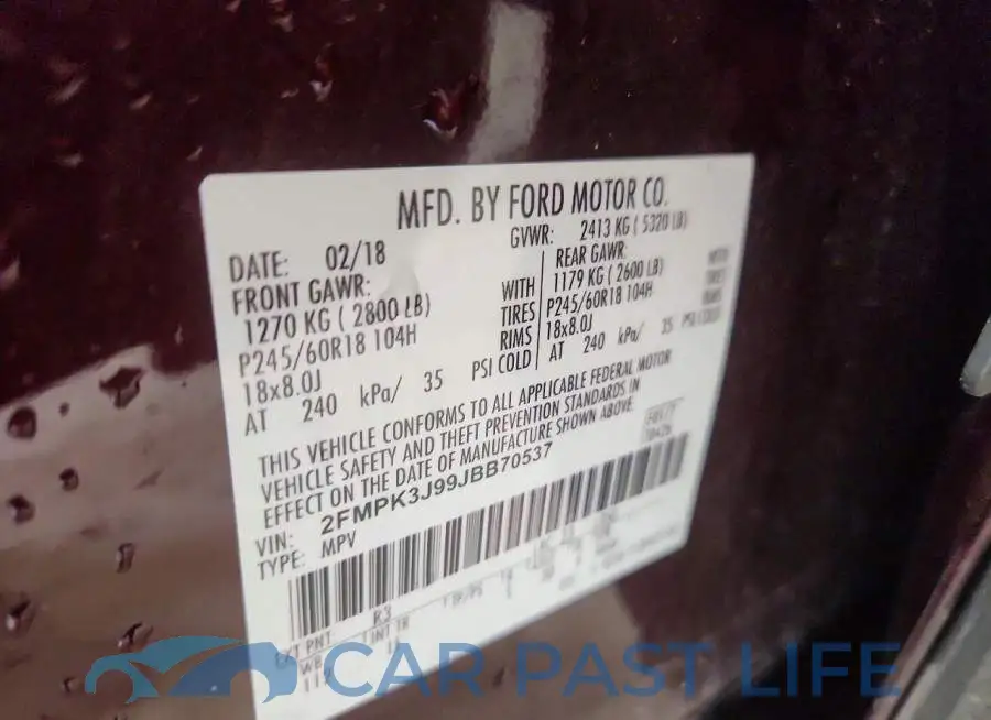 2FMPK3J99JBB70537# 12
