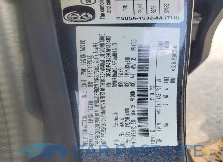 3FADP4BJ9KM136482# 12