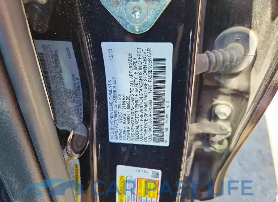 19XFL2H82RE013893# 12