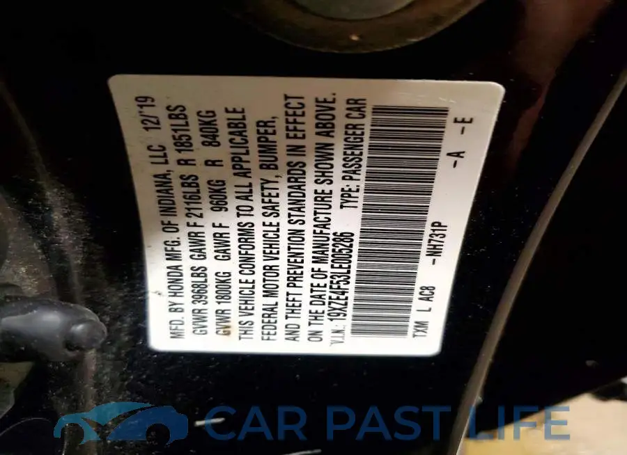 19XZE4F53LE005286# 12