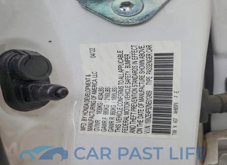 19XZE4F92NE012459# 12