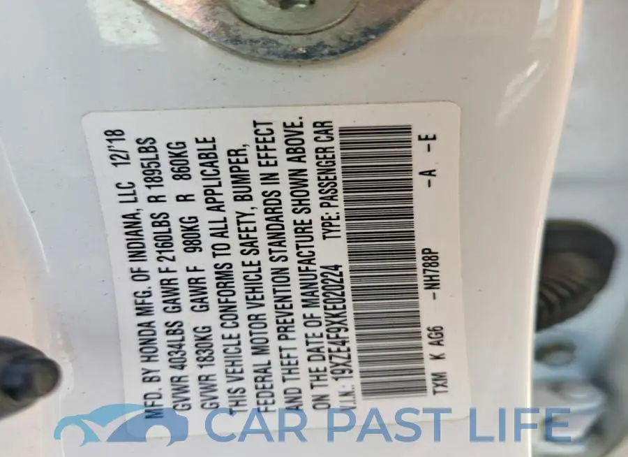 19XZE4F9XKE020224# 12