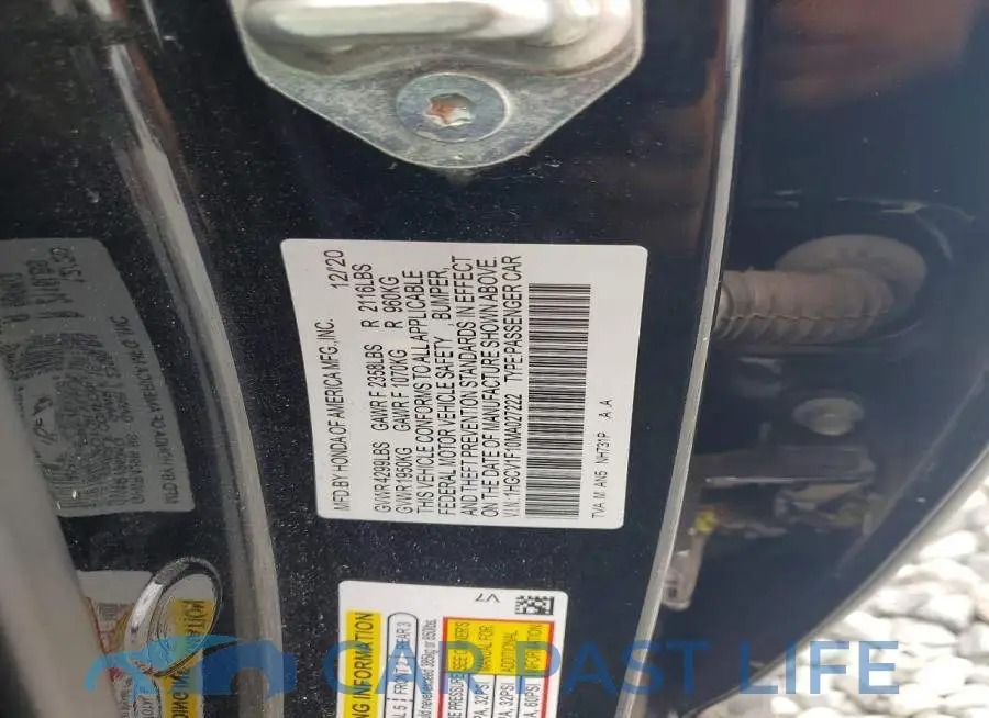 1HGCV1F10MA027222# 12