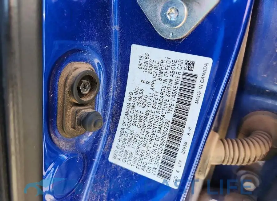 2HGFC2F60KH602292# 12