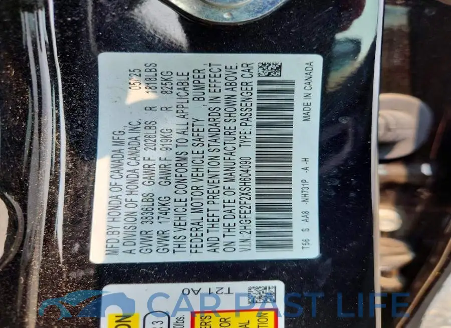 2HGFE2F2XSH604090# 12