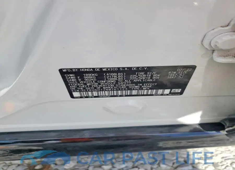 3CZRU6H12NM761123# 14