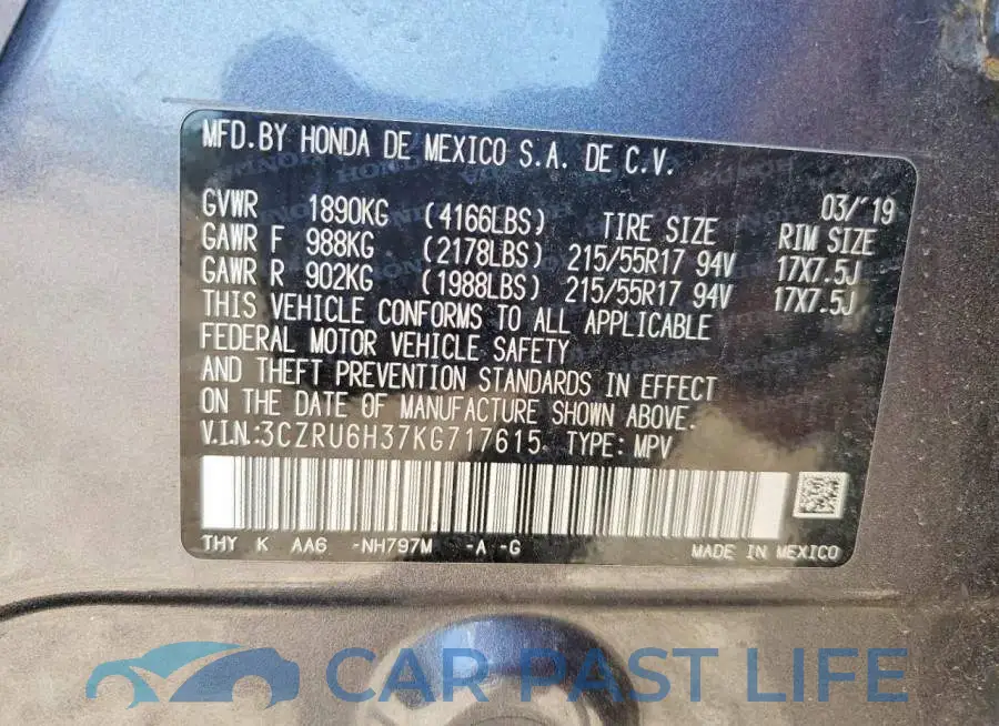 3CZRU6H37KG717615# 13