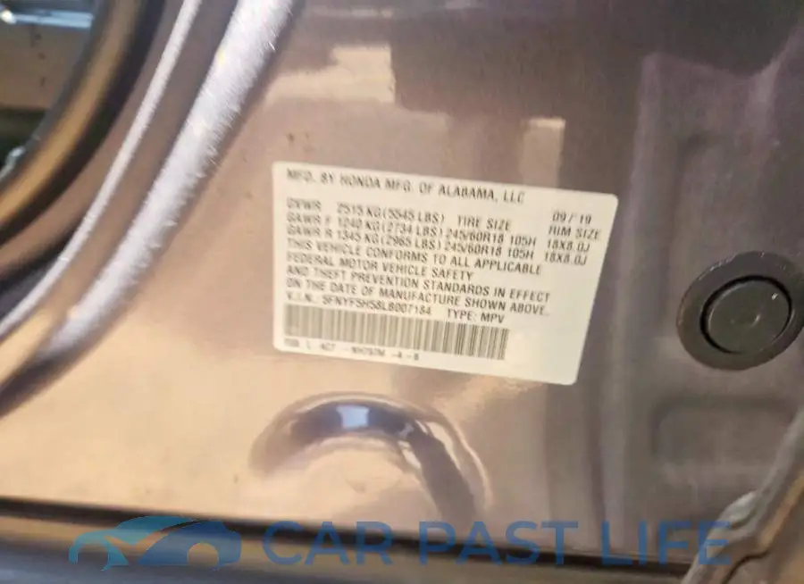 5FNYF5H58LB007184# 13