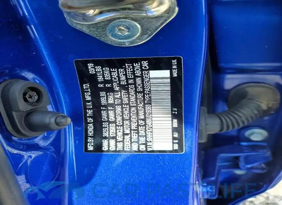 SHHFK7G48KU219393# 13
