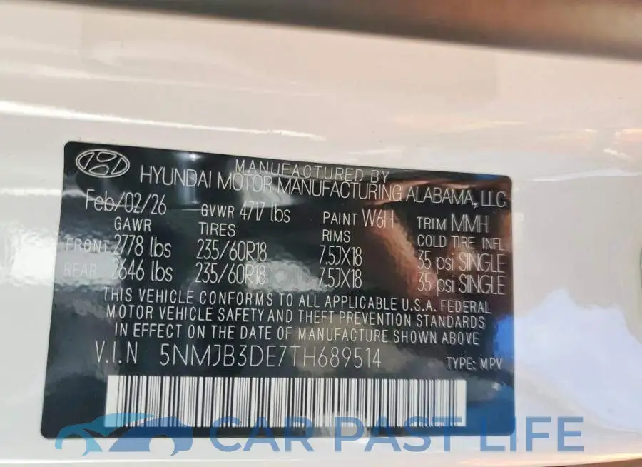 5NMJB3DE7TH689514# 13