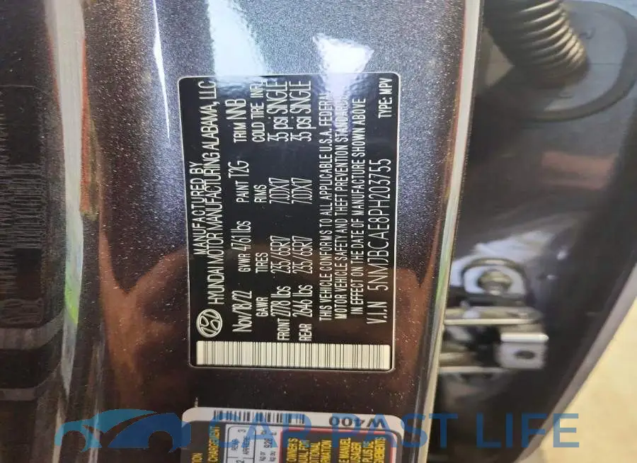 5NMJBCAE8PH203755# 13
