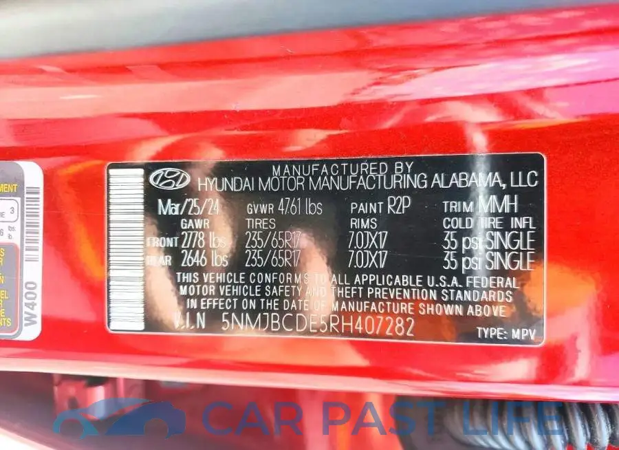 5NMJBCDE5RH407282# 14