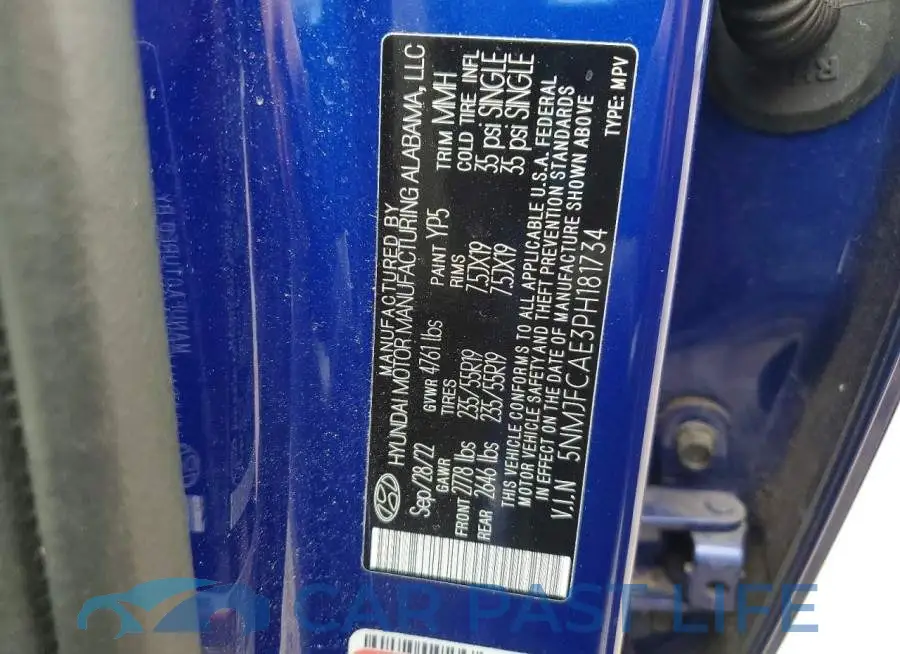 5NMJFCAE3PH181734# 13